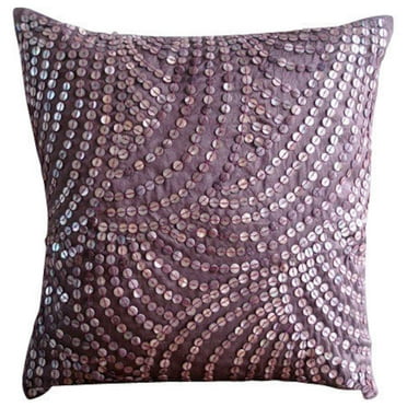 Cushion Cover, Decorative Purple Pillow Covers 16x16 inch (40x40 cm), Silk Throw Pillow Covers, Abstract, Mother Of Pearl, Modern Accent Throw&nbsp;Pillows - Creeping Vines