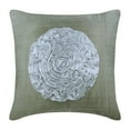 thumbnail image 1 of Cushion Cover For Chair, Silver Throw Pillow Cover, Ruffle Flower Floral Theme Pillows Cover, 14x14 inch (35x35 cm) Pillow Cover, Square Silk Pillow Cover, Floral - Silver Vintageous, 1 of 5
