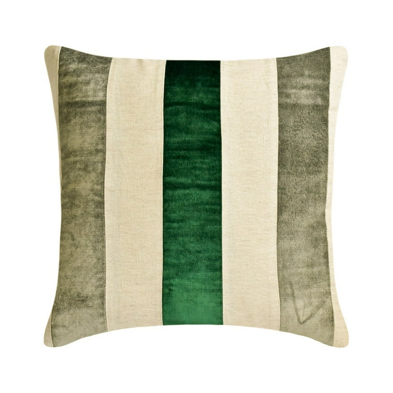 Cushion Cover For Couch Decorative Emerald Green 14 x14 35x35 cm Throw Pillow Covers Velvet Patchwork Throw Pillows For Sofa Striped Pattern Modern Style Velvet Band Emerald Walmart