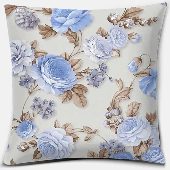 Cushion Cover Pillow Sofa Decorative Pillowcase Pink Flower Pattern