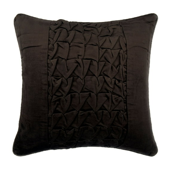 Cushion Cover For Sofa, Black Designer Pillowcases 16x16 inch (40x40 cm), Velvet Throw Pillow Covers, Solid Color, Knots, Textured, Modern Decorative Throw Pillow - Knotty Black