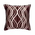 thumbnail image 1 of Cushion Cover For Sofa, Brown 12"x12" (30x30 cm) Throw Pillow Covers, Jacquard Silk Pattern Throw Pillows For Couch, Striped Pattern Contemporary Style - Chain Sling, 1 of 8
