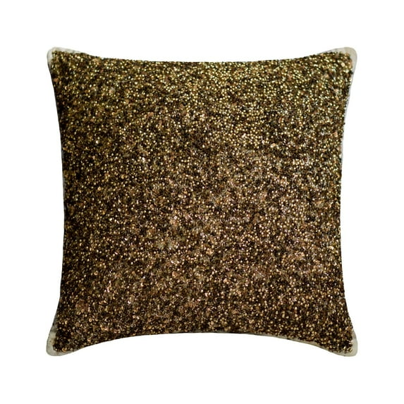 Cushion Cover Sofa, Brown 22"x22" (55x55 cm) Pillow Covers, Linen Sequins & Embroidery Throw Pillows For Sofa, Abstract Pattern Modern Style - Brown Dazzled
