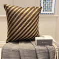 thumbnail image 1 of Cushion Cover Sofa, Decorative Pillow Covers 18x18 inch (45x45 cm) Brown, Silk Throw Pillow Covers, Handmade Pillow Covers, Striped Throw Pillow Covers - Unfolding Brown Antique, 1 of 10