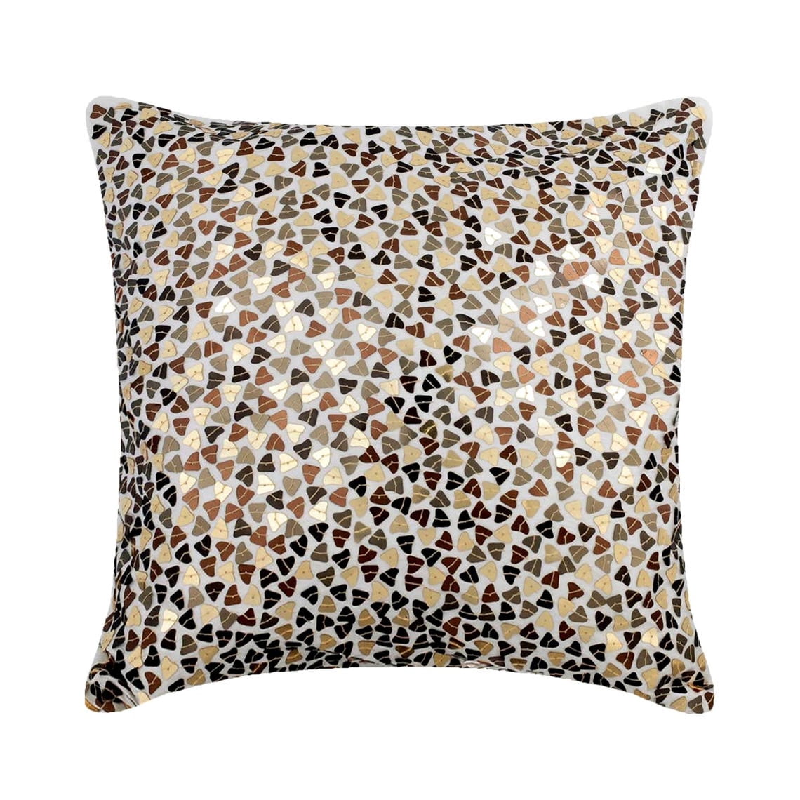Cushion Cover Sofa, Decorative Pillow Covers 22x22 inch (55x55 cm) Ivory, Silk Throw Pillow Covers, Handmade Pillow Covers, Geometric Pillow Covers, Modern Style - Metallic Fusion
