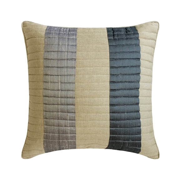 Cushion Cover For Sofa, Grey 22"x22" (55x55 cm) Throw Pillows, Silk Patchwork & Quilted Throw Pillows For Couch, Striped Pattern Modern Style - Graycie