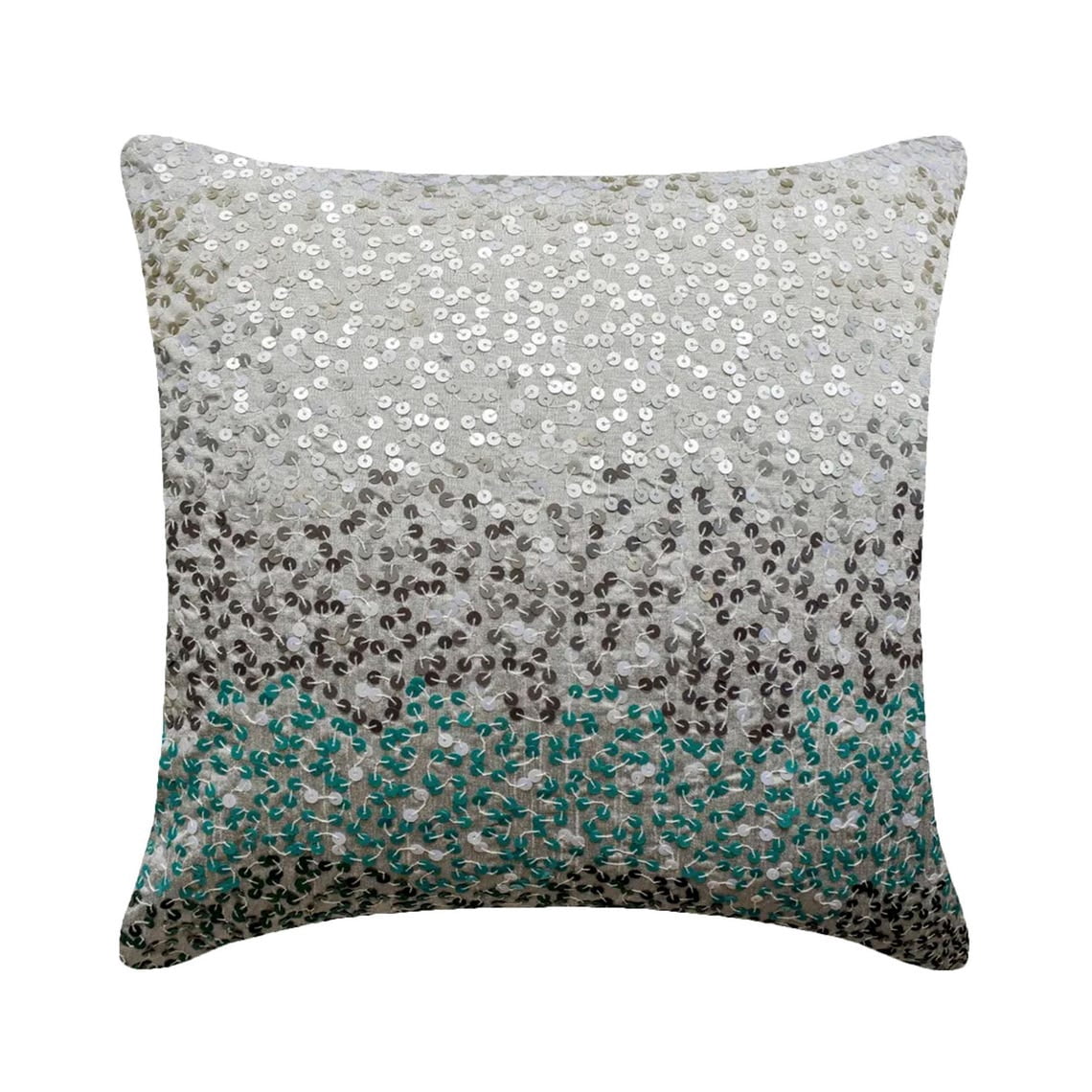 Cushion Cover For Sofa, Pillow Covers For Couch, Decorative Pillow Covers 20x20 inch (50x50 cm) Blue, Silk Throw Pillow Covers, Handmade Pillow Covers, Modern, Ombre - Northern Lights