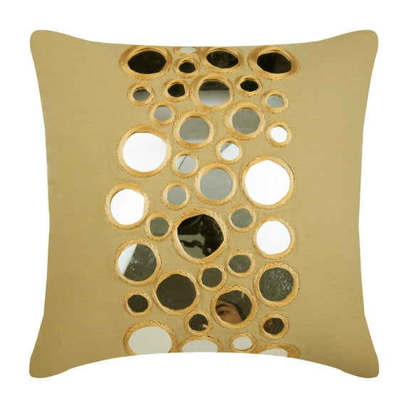 Cushion Cover, Throw Pillow Cover 18x18 inch (45x45 cm) Beige, Designer Beige Throw Pillow Cover, Mirror Pillow Cover, Square Cotton Canvas Pillow Cover, Geometric Throw - Reflectors