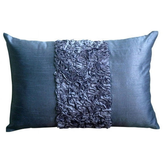 Cushion Cover For Sofa Luxury Blue King Pillow Shams, Textured Ribbon King Pillow Shams, 20x36 inch (50x90 cm) Silk King Shams, Modern King Shams - Blue Love