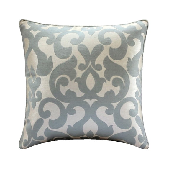 Cushion Covers, Blue Decorative Throw Pillow Covers 16x16 inch (40x40 cm), Jacquard Decorative Pillow Covers, Damask, Contemporary Accent Throw Pillows - Forever Damask