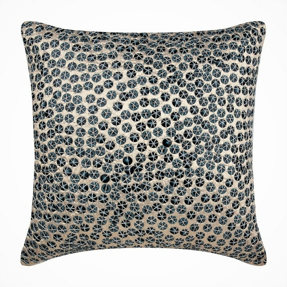 Cushion Covers For Chairs, Euro Sham Cover, Pillow Covers 24x24 inch (60x60 cm) Blue, Silk Throw Pillow Covers, Handmade Pillow Covers, Beach, Circles & Dots - Nautical Centric