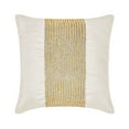 thumbnail image 1 of Cushion Covers For Chairs, Ivory White Couch Pillow&nbsp;Cases 16x16 inch (40x40 cm), Silk Decorative Throw Pillow Covers, Chevron, Center Band, Modern Designer Zippered - Gold Gleam, 1 of 3