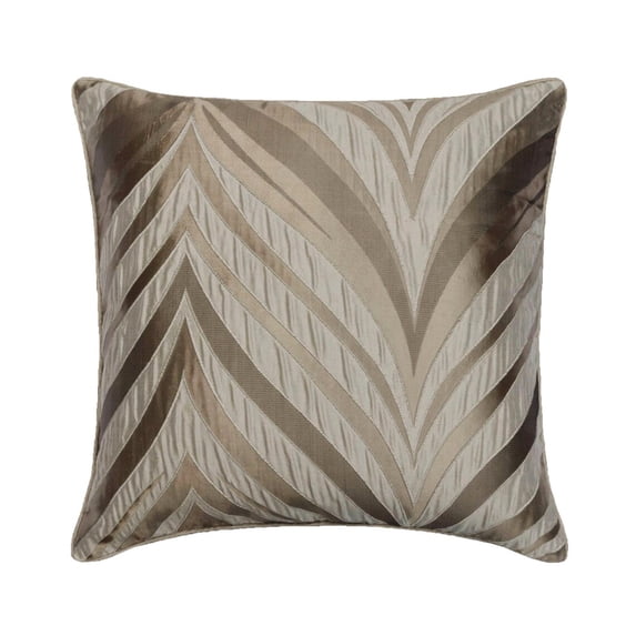 Cushion Covers For Couch, Decorative Beige 16"x16" (40x40 cm) Pillow Covers, Jacquard Silk Throw Pillow Covers, Chevron Pattern Modern Style - Chevron Folds