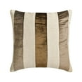 thumbnail image 1 of Cushion Covers For Couch, Decorative Brown 12"x12" (30x30 cm) Throw Pillow Covers, Velvet Patchwork Throw Pillows For Sofa, Striped Pattern Modern Style - Velvet Band Choco, 1 of 10