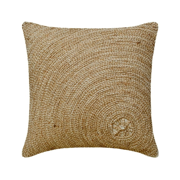 Cushion Covers For Couch, Ecru Pillow case, Optic Jute Cord Pillow Cover, 14x14 inch (35x35 cm) Throw Pillow Cover, Square Cotton Linen Pillow Cover Couch, Geometric - Back To Earth
