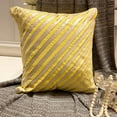 thumbnail image 1 of Cushion Covers, Decorative Pillow Covers 20x20 inch (50x50 cm) Yellow, Silk Throw Pillow Covers, Handmade Pillow Covers, Striped Throw Pillow Covers, Modern Style - Unfolding Yellow, 1 of 10