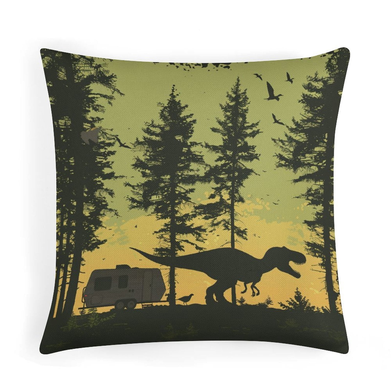 Cushion Covers Dinosaur Trailer Decorative Square Pillowcase Cushion ...