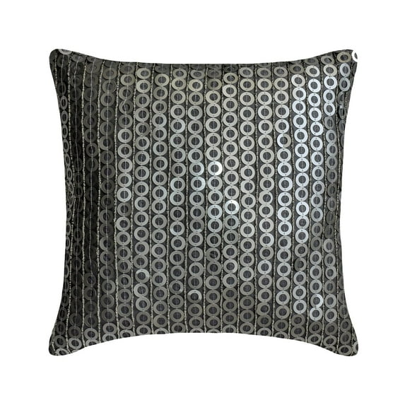 Cushion Covers, Grey 18"x18" (45x45 cm) Throw Pillow Covers, Linen Silver Rings Throw Pillows For Couch, Dotted Pattern Modern Style - Rings And Things