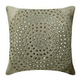 thumbnail image 1 of Cushion Covers, Grey Decorative Zippered Pillow Covers 16x16 inch (40x40 cm), Velvet Cushion Cover, Circles & Dots, Dotted, Zardozi, Crystals, Contemporary Throw - Crystal Wonder, 1 of 3