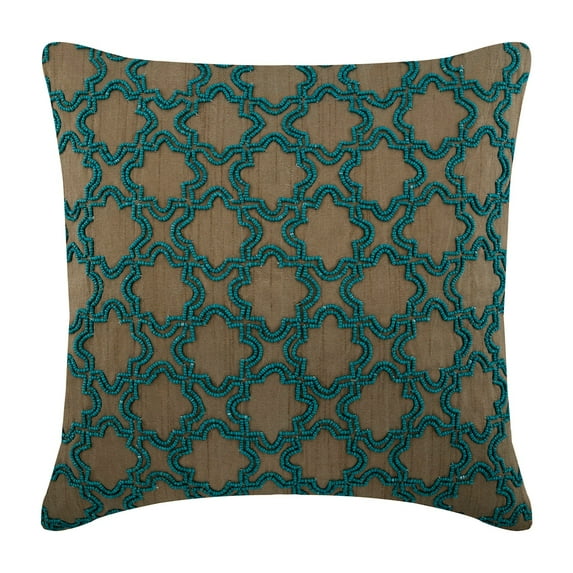 Cushion Covers, Pillow Covers For Couch, Pillow Covers 20x20 inch (50x50 cm) Blue, Silk Throw Pillow Covers, Handmade Pillow Covers, Contemporary, Art Deco - Turquoise Chase