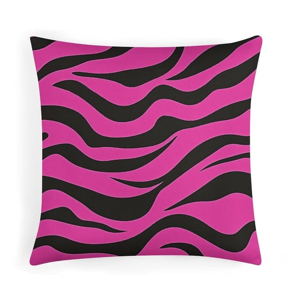 Cushion Covers Pink And Black Zebra Print Decorations Throw Farmhouse Pillowcase Linen Cushion Case 16"x16" Home Sofa Decor Pillowcase Wildlife Wild Animal Stripe Pillows Covers