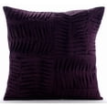 thumbnail image 1 of Cushion Covers, Purple Throw Pillow Cover, Textured Pintucks Solid Pillow Cover, 18x18 inch (45x45 cm) Throw Pillow Cover, Square Cotton Linen Pillow Cover, Patchwork - Purple Pleats, 1 of 3