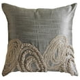 thumbnail image 1 of Cushion Covers, Silver Pillow case, Jute Swirls Pillow Cover, 18x18 inch (45x45 cm) Pillow Cover Decorative, Square Silk Throw Pillow Cover, Geometric Contemporary Throw - Silver Jute, 1 of 4