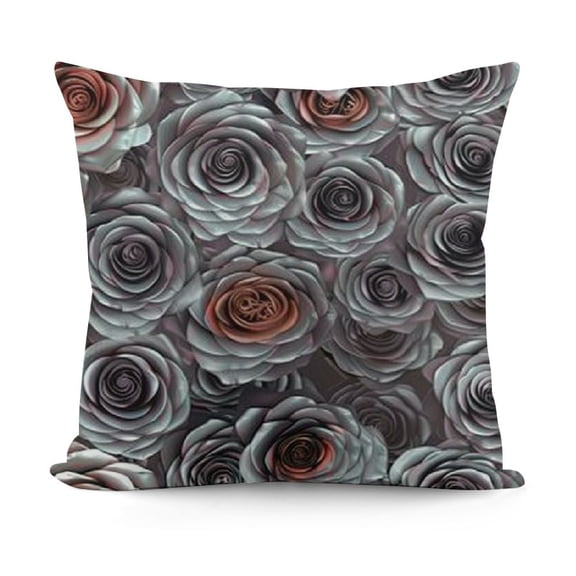 Cushion Covers Throw Pillow Cases Shells for Couch Sofa Home Solid Stereo Roses Florals Gray