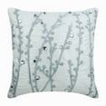 thumbnail image 1 of Cushion Covers, White Pillow Cases, Contemporary Floral Pillows Cover, 12x12 inch (30x30 cm) Pillow Covers, Art Silk Square Cushion Covers, Willow Design Pillows - Crystal Willow, 1 of 5