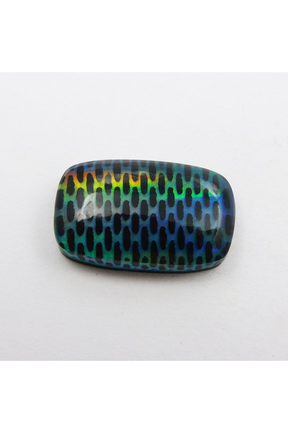 Cushion Cut 9.55 Ct CERTIFIED Lab-Created Boulder Opal Doublet Ring Gemstone