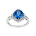 thumbnail image 1 of Cushion Cut Blue and White Topaz Ring in Sterling Silver, 1 of 4