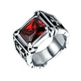 thumbnail image 1 of Cushion Cut Cubic Zirconia Gothic Crossed Ring Unisex Jewelry For Men Women, 1 of 10