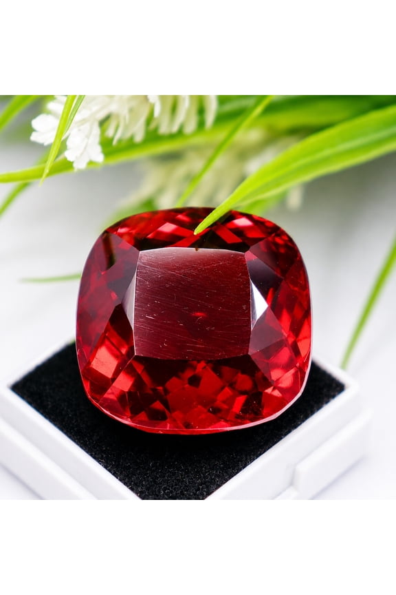 Cushion Cut Deep Red Ruby Loose Gemstone for Jewelry Making, Faceted Red Ruby Stone for Ring Pendant Collection
