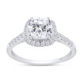 thumbnail image 1 of AFFY 1CT Moissanite Diamond Halo Engagement Ring Cathedral Set in 10K White Gold-8, 1 of 6
