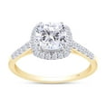 thumbnail image 1 of AFFY 1CT Moissanite Diamond Halo Engagement Ring Cathedral Set in 10K Yellow Gold-9, 1 of 6