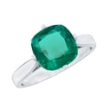 thumbnail image 1 of Rosec Jewels Lab Grown Emerald Engagement Ring for Women - 8 mm Cushion Cut Emerald Ring - AAAA Quality - With Jewelry Box, 10K White Gold, US 5.00, 1 of 7