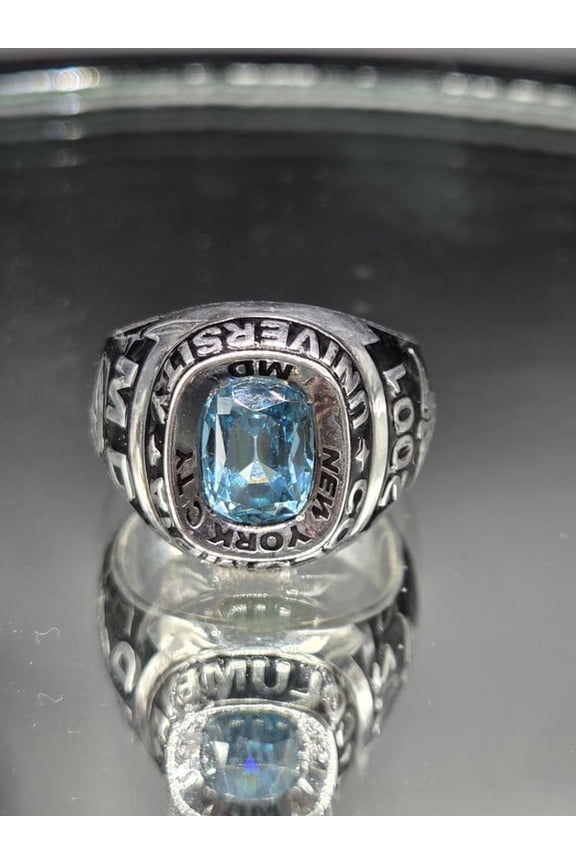 Cushion Cut Modern Personalized Cushion Gemstone High School Class Ring 2026 for Men | Handmade Graduation Ring in 925 Sterling Silver With Name, Year Engraved