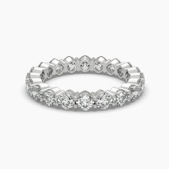Cushion Cut Moissanite 18k Eternity Ring