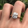 thumbnail image 1 of Cushion Cut Moissanite Engagement Ring Solitaire Gold Plated Bridal Ring Anniversary Gift Rings Moissanite Bezel Set Promise Ring For Women, 1 of 2