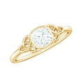 thumbnail image 1 of Rosec Jewels Moissanite Cushion Cut Engagement Ring 1 Ct - 6 mm - D-VS1 Quality Certified Moissanite Celtic Knot Ring, 14K Yellow Gold, US 8.50, 1 of 9