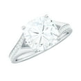 thumbnail image 1 of Rosec Jewels Moissanite Cushion Cut Engagement Ring 3 Carat - D-VS1 Grade- 8mm Moissanite Solitaire Ring with Split Shank, 10K White Gold, US 10.50, 1 of 7