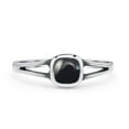 thumbnail image 1 of Cushion Cut Thumb Ring Simulated Black Onyx Oxidized 925 Sterling Silver Size 7, 1 of 5