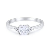 Cushion Cut Wedding Engagement Ring CZ 925 Sterling Silver Size 5