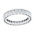 thumbnail image 1 of AFFY Cushion Cut White Natural Diamond Eternity Band Ring In 14K Solid White Gold (1.5 Ct), Size-6.5, 1 of 1