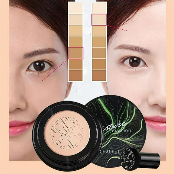 Cushion Foundation Cream, Concealer Moisturizing Repair, Long-Lasting Lightweight Makeup Base with Even Powder Distribution, Skin-Friendly Non-Sticky formula, Convenient Portable Size