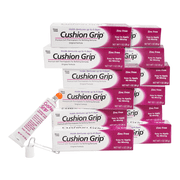 Cushion Grip Thermoplastic Denture Adhesive   Refits & Tightens Loose Dentures, Holds Up to 4 Days, Waterproof & Zinc-Free - 1 oz Pack of 12