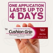 Cushion Grip Thermoplastic Denture Adhesive, 1 Oz - Improves Denture Fit, Comfort & Stability | Non-Glue Adhesive, Acts Like A Soft Reline (Pack Of 1)