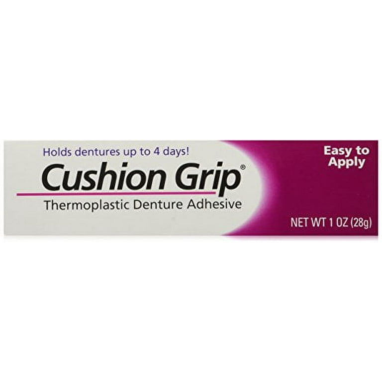 Cushion Grip Thermoplastic Denture Adhesive, 1 oz (Pack of 10) Keep Your  Loose-Fitting Upper and Lower Dentures, and Partials in Place [Not a Glue
