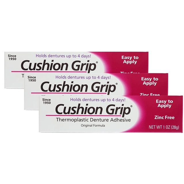 Cushion Grip Thermoplastic Denture Adhesive, 1 oz (Pack of 3) Make Your