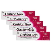 Cushion Grip Thermoplastic Denture Adhesive, 1 oz Pack of 5 Makes Loose Dentures Fit Better and Stay in Place [Not a Glue Adhesive, Acts Like a Soft Reline]